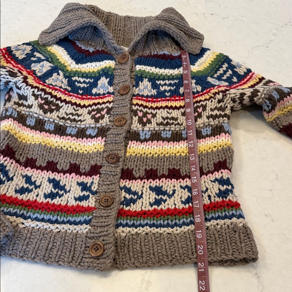 Y2K American Eagle Chunky Hand Knit Multicolor Sweater Size Medium - Picture 5 of 7